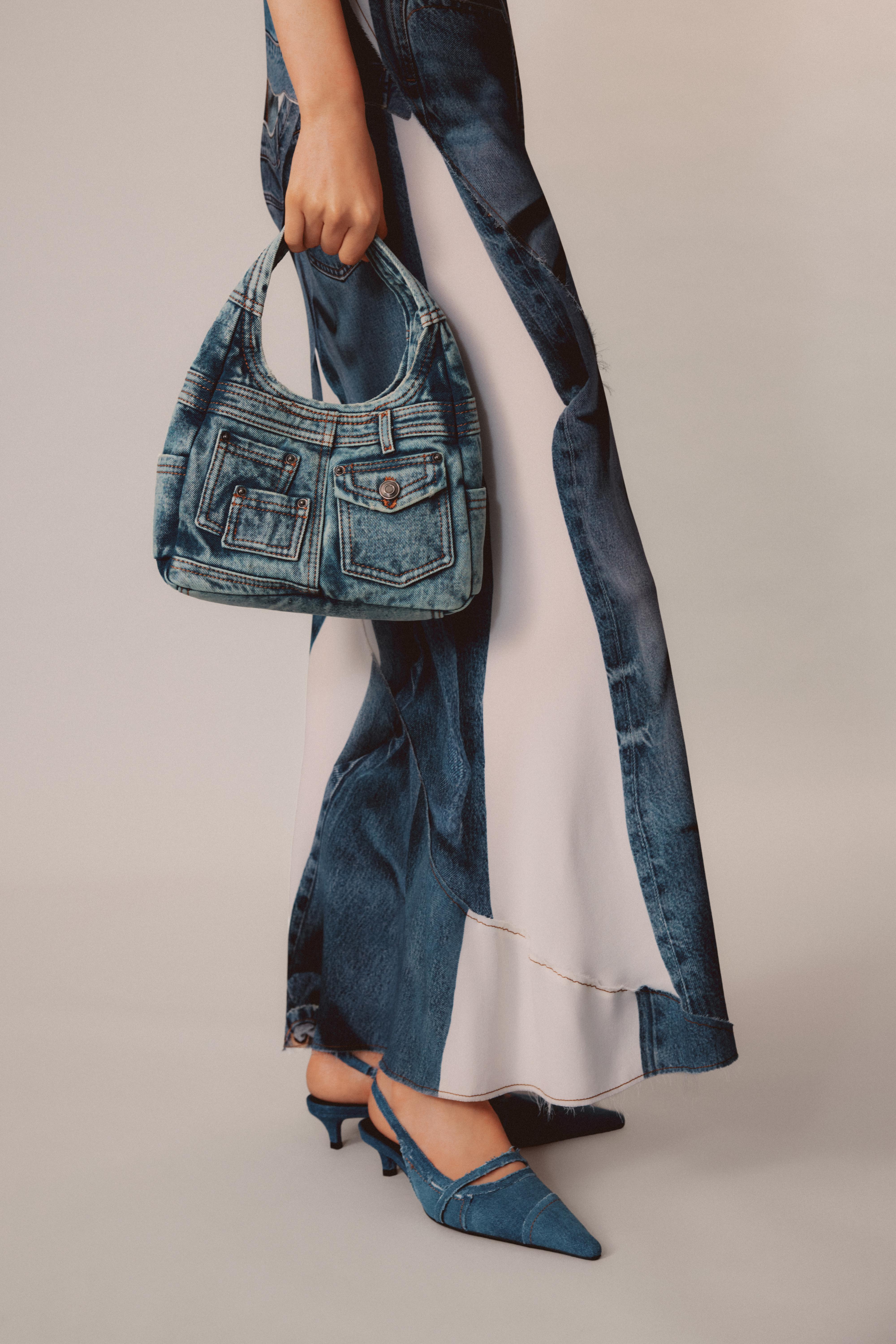LIMITED EDITION DENIM KITTEN HEEL SLINGBACKS
